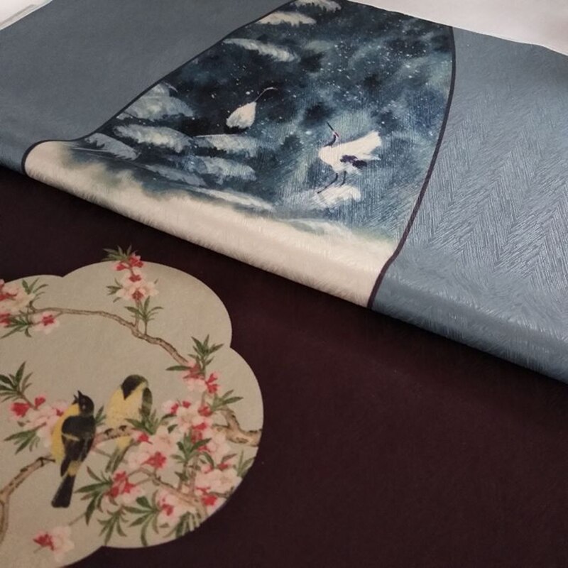 35*50cm Imitation Silk Chinese Style Pattern Fabric Cloth For Sewing Material DIY Bag Craft Material Fabric Textile Patchwork