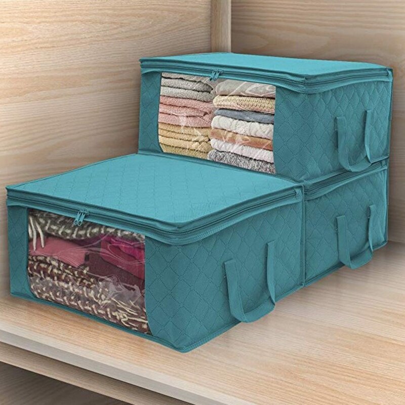 Non-Woven Clothes Storage Bag Folding Quilt Dust-Proof Cabinet Finishing Box Home Storage Supplies