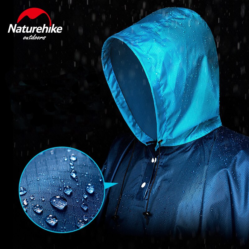 Naturehike regnfrakke vandtæt bærbar ultralet vandreture udendørs regnbeskyttelse camping 2 størrelser 2 farver  nh19 y 036- y