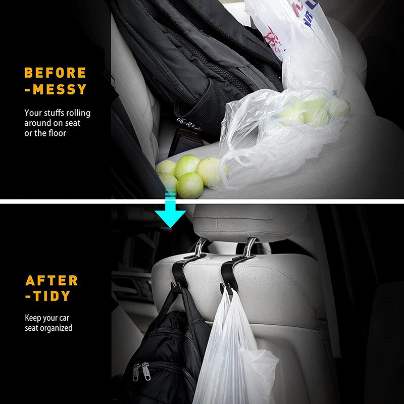 1/2/4 stk universal bil suv bagsæde opbevaring kroge bil tilbehør interiør bærbar bøjle holder opbevaring til taske pung klud