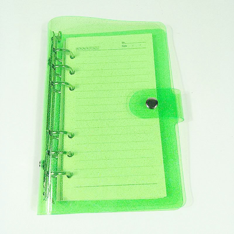 A5A6A7 New Arrival lśniąca okładka Notebook przezroczysty pcv okładka notesu luźny pamiętnik cewki pierścień Planner Waterproo