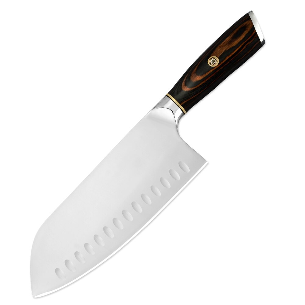 Non-stick Cleaver High Grade Chopping Knife Kitchen 5Cr15 High Hardness Color Wood Handle Razor Sharp Blade Santoku Chef Knives