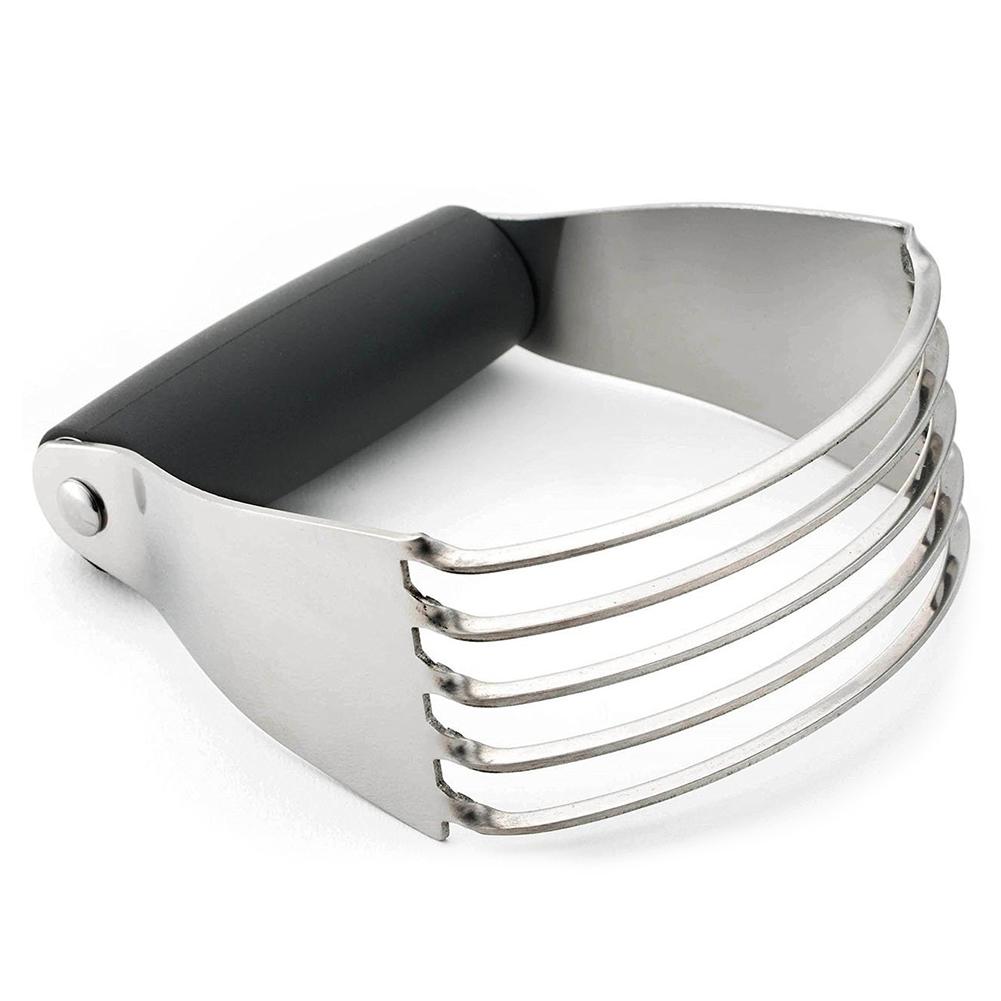 Adeeing Pastry Cutter Stainless Steel and Plastic Round Hand Dough Scraper, Kitchen Ergonomic Baking Dough Blender