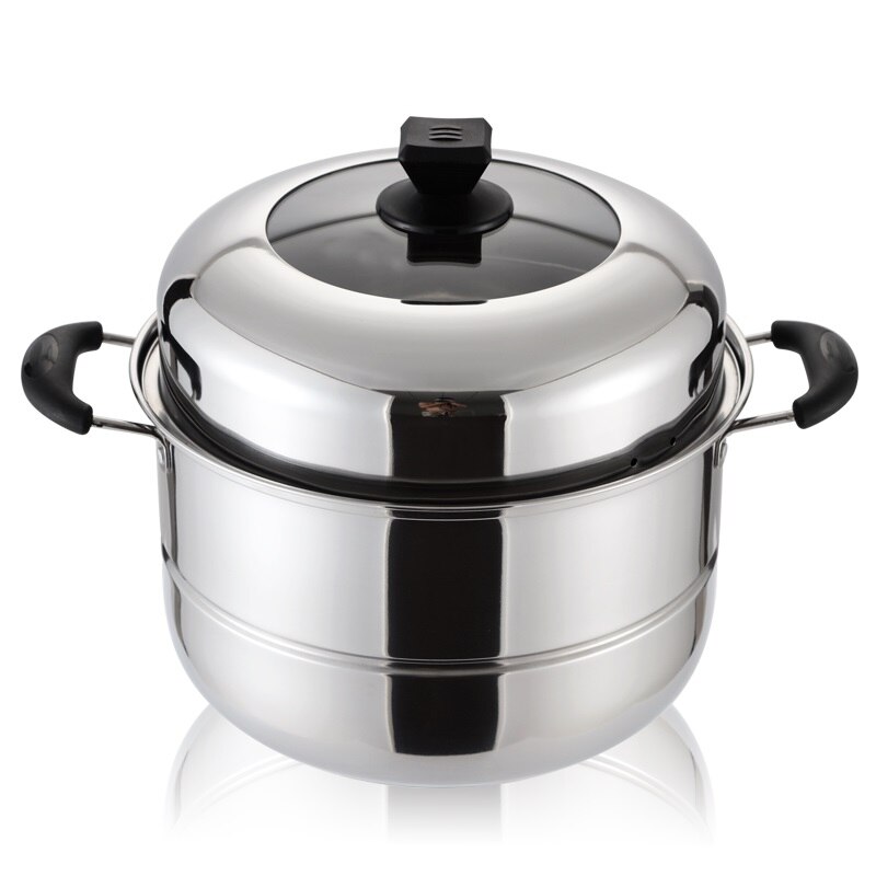 10l isoa haudutuskattilaa, keittiöväline, keittokattila, höyrystin, 30cm ruostumatonta terästä, kolmikerroksinen