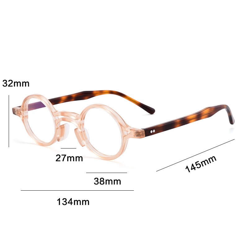 Vintage Men Handmade Acetate Glasses Frame Women Small Box Round Luxury Brand Myopia Optical Eyeglasses Frame Japan Eyewear