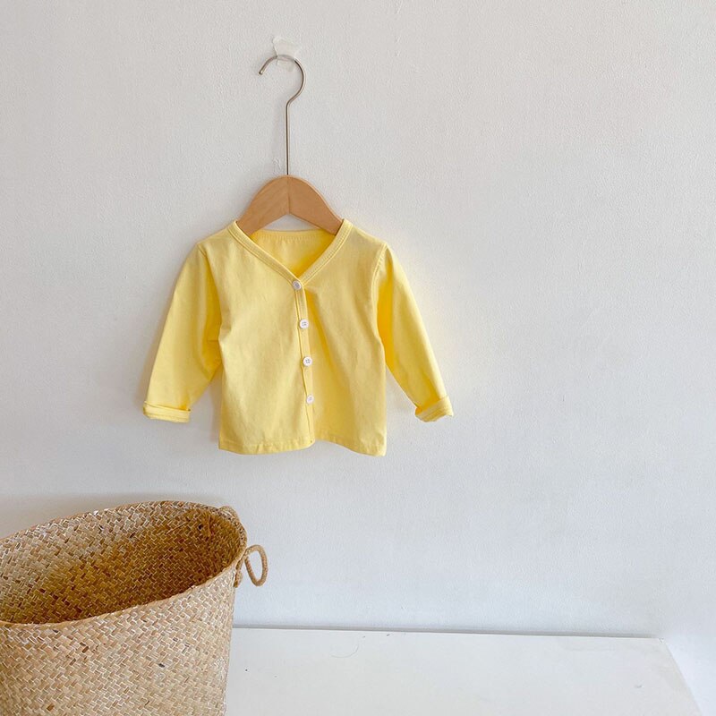 Milancel Lente Baby Kleding V-hals Kraag Casual Solid Meisjes Blouse: yellow / 3T