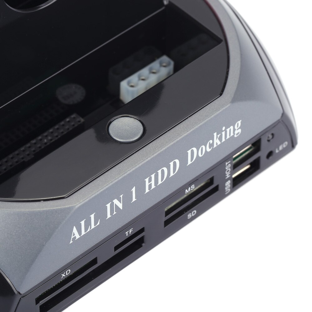 2.5 " 3.5 sata/ide hdd-fodral 2-- docka dual bay hårddisk dockningsstation e-sata kortläsare hub usb-hölje hdd-hölje eu-kontakt