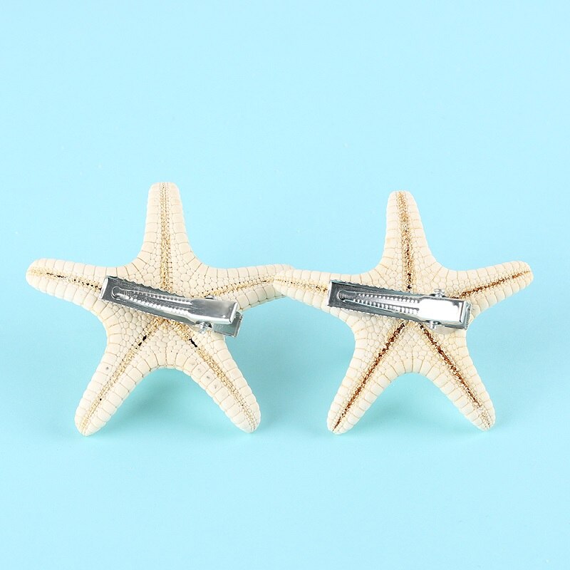 1/2PCs DIY Sea Shell Hairpin Mermaid Starfish Hair Clips Bridal Handmade Headwear Accessories Women Summer Beach Jewelry: 1 Pair