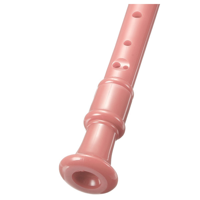 8-- huls sopranafstamningsoptager lyserød med rengøringsstang + taske taske musikinstrument lyserød