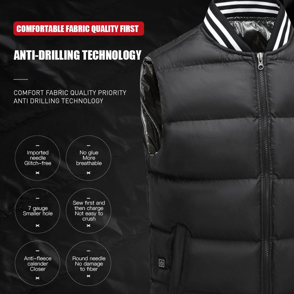 Black USB Thermal Electric Vest Heated Body Warmer Clothing Physiotherapy Jacket Heated Warm Winter Heated Pad