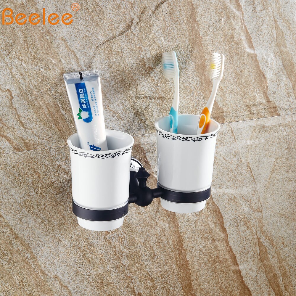 Beelee bathroom cup holder Lavatory Double ceramic... – Grandado