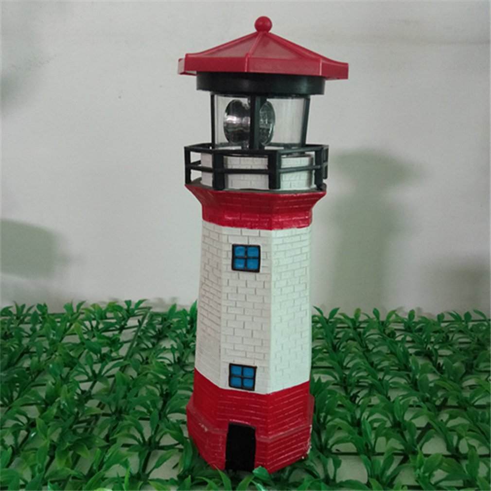 Solar Garden Lighthouse Outdoor Yard Decoration Decorative And Durable Led Lighthouse Rotating Solar Lights