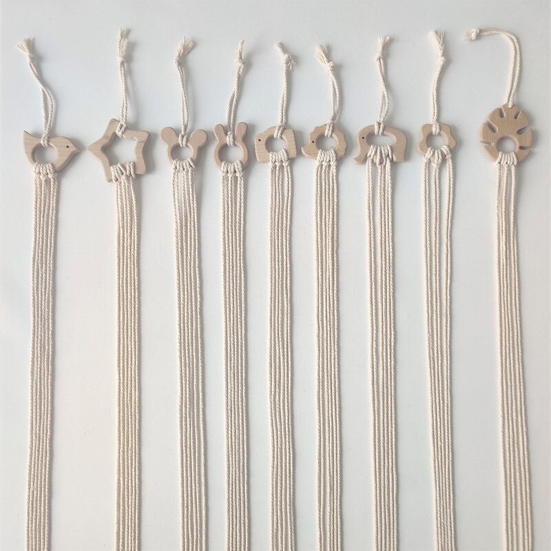 Ins Nordic Houten Baby Haar Clips Houder Katoen Touw Kids Meisjes Haarspeld Opslag Riem Foto Organizer Strip Muur Opknoping Ornament