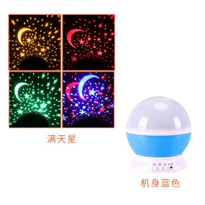 Meest Fun Led Roterende Projector Speelgoed Voor Kinderen Maan Sterren Lamp Romantische Nacht Gloeiende Sterren Sussen Baby Slaap Glinsterende Speelgoed: B
