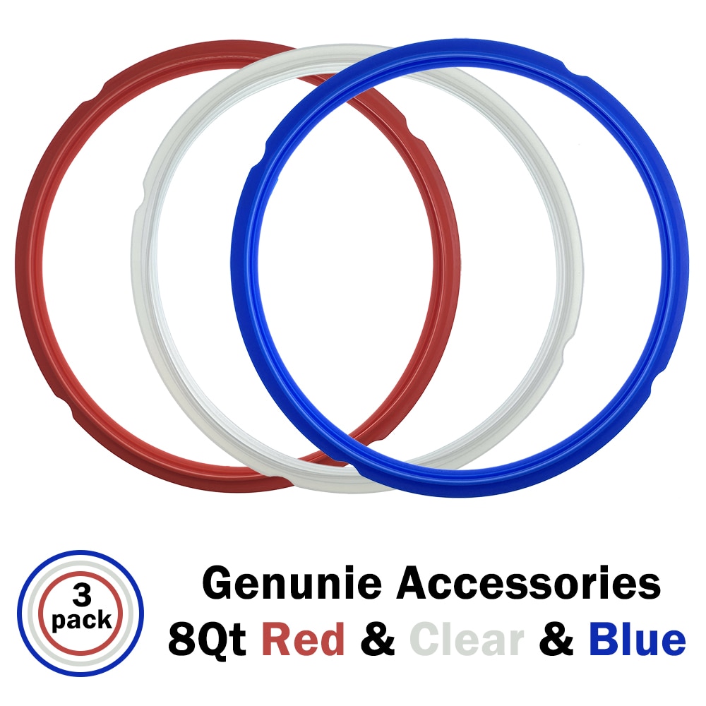 3 Pack Genuine Instant Pot Accessories Food-safe Silicone Sealing Ring for 8 Quart / 8qt Pressure Cooker Replacement