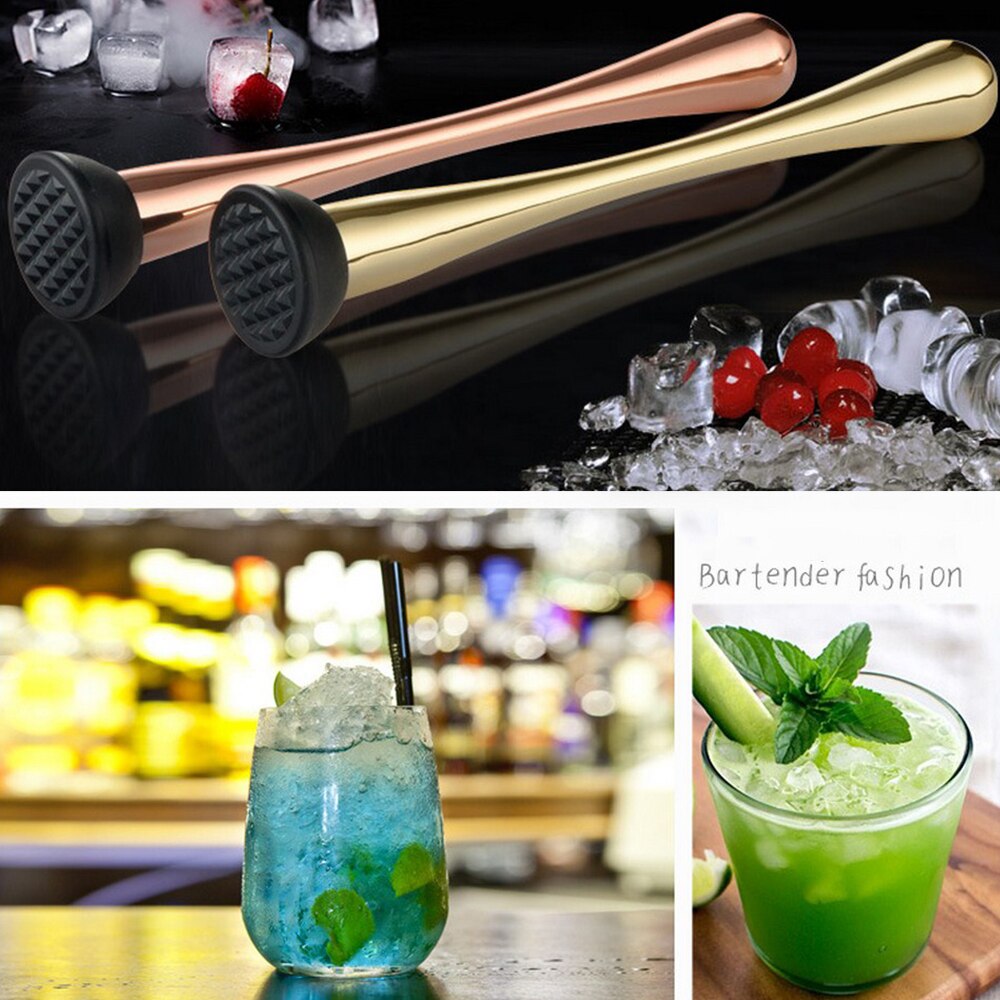 Bar Cocktail Mojito Stainless Steel Mixer Barware DIY Drink Fruit Crushed Ice Muddler Barware Bar Tool Ice Hammer Stirring Stick