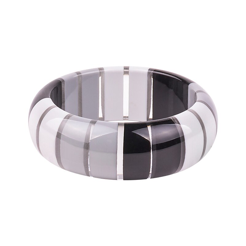 Guanlong Gradient Stripe Resin Round Bracelet Bangle 7 Color for Ladies High Street Jewelry
