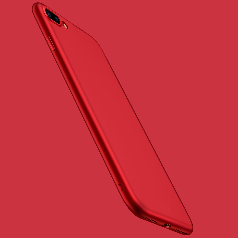 Silikonowy matowy ultra-cienki Tpu miękki futerał do iPhone 6 6S 7 7Plus 7 8 Plus X pokrowiec ochronny matowy dotyk dłoni czarny czerwony: For iPhone X / Red