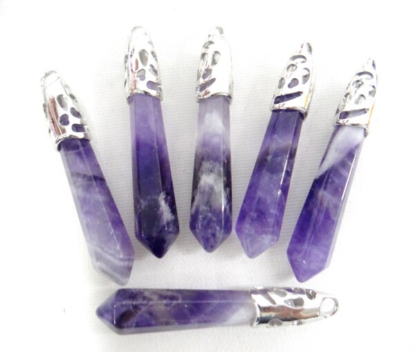 natürliche stein lapis Quarz kristall Opal tiger auge mischen säule chakra Anhänger charms Schmuck machen halskette 10PC