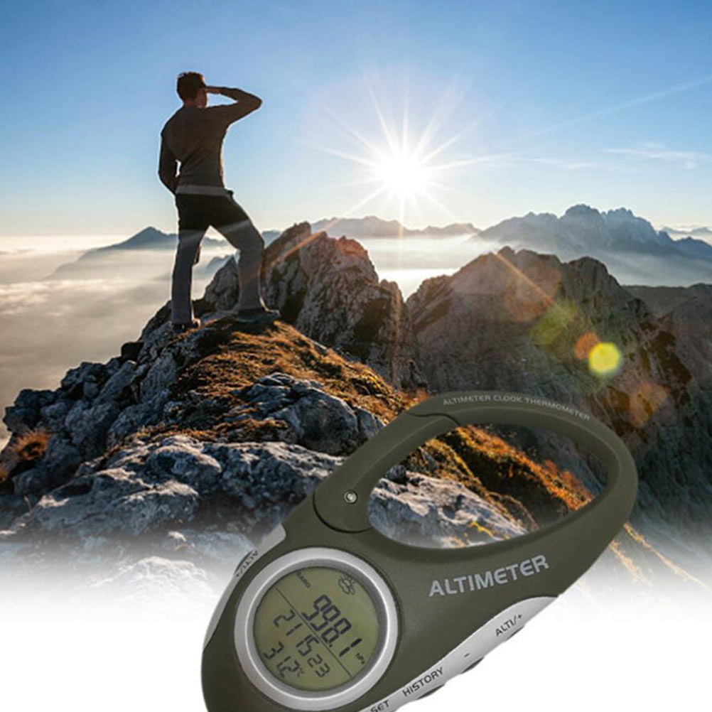 Portable Carabiner Barometer Handheld Altimeter Mountain Climbing