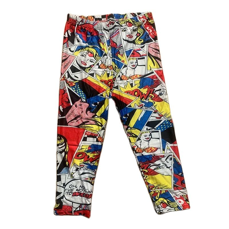 Afdrukken Broek Vrouwen Capri Hoge Taille Bloemen Dame Fitness Leggings Zevende Elastische Slanke Korte Leggings: 1