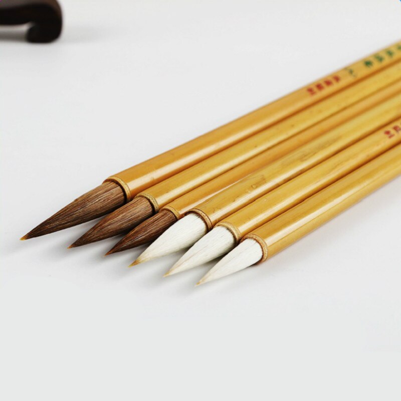 Chinese Calligraphy Pen 3pcs Tinta China Caligrafia White Clouds Official Script Painting Writing Brush Wolf Hair Brush Pen