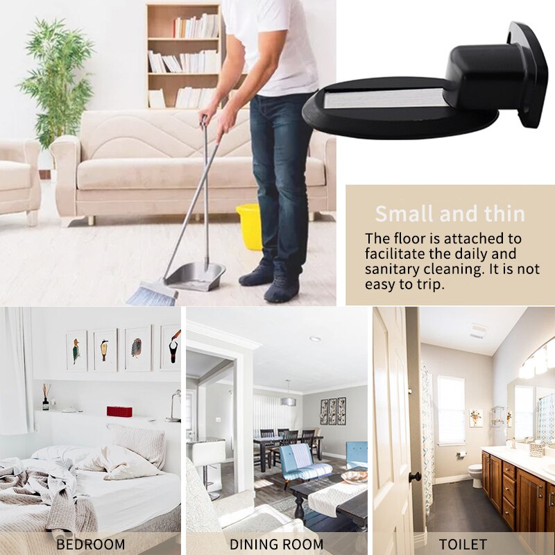 Rvs Deurstopper Slaapkamer-Collision Sterke Magnetische Aluminium Onzichtbare Deur Stop Elektromagnetische Deur 1Pc