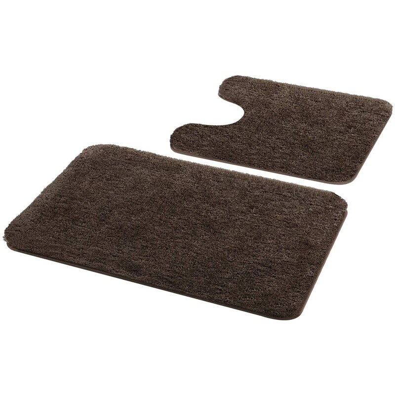 Juego de alfombras de baño 2 piezas-alfombra de baño suave peluda y alfombra de baño en forma de U, lavado a máquina antideslizante/absorbente en seco: Brown