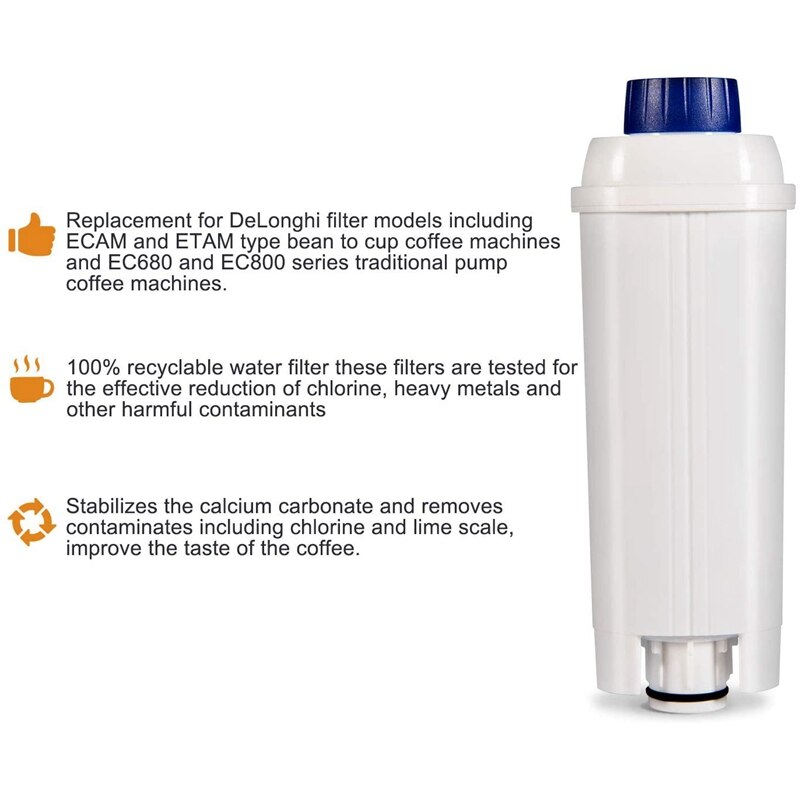 5X wymiana filtrów robić ekspresu robić kawy dla filtra DeLonghi DLSC002, wkłady filtra wody zmiękczacz z węglem aktywnym