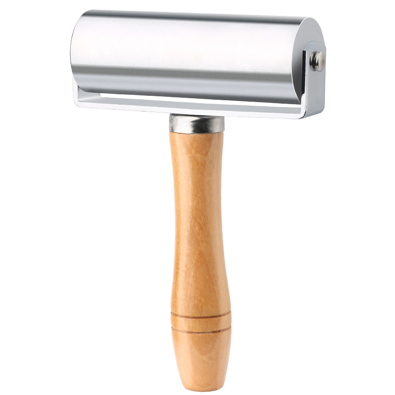 LMDZ Leather Crimping Tool Press Edge Roller Wooden Handle Roller Leather Tool Glue Laminating Tool Smoother Steel Iron Roller: C1