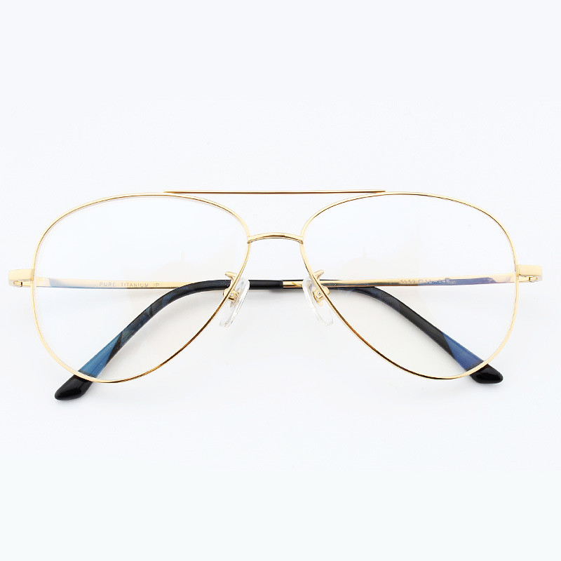 Ren titan optisk innfatning med styrke herre pilotbriller solbriller brille store brede ansiktstrekk bruk 63mm brede dobbel bro