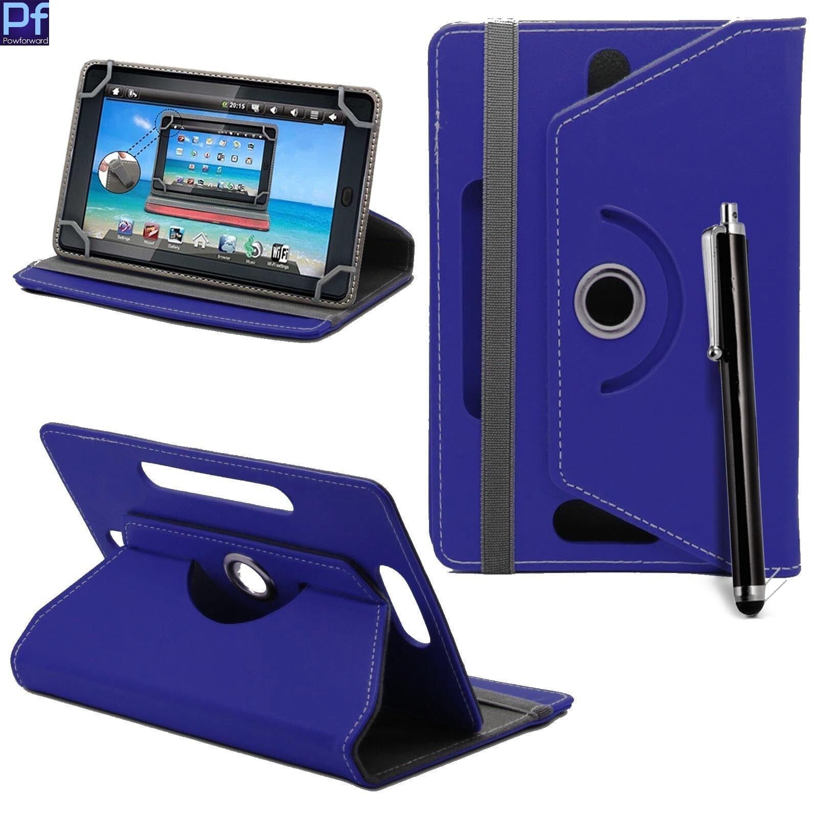 Universal 10.1" Tablet Case - PU Leather Folio Cover - Shockproof, Anti-Dust, Business Style: Dark blue