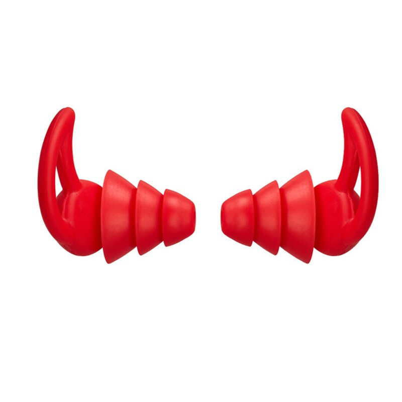 Silikon Schlafen Ohr Stecker Schallschutz Ohr Schutz Ohrstöpsel Anti-Lärm Stecker für Reise Silikon Weiche Lärm Reduktion: rot3