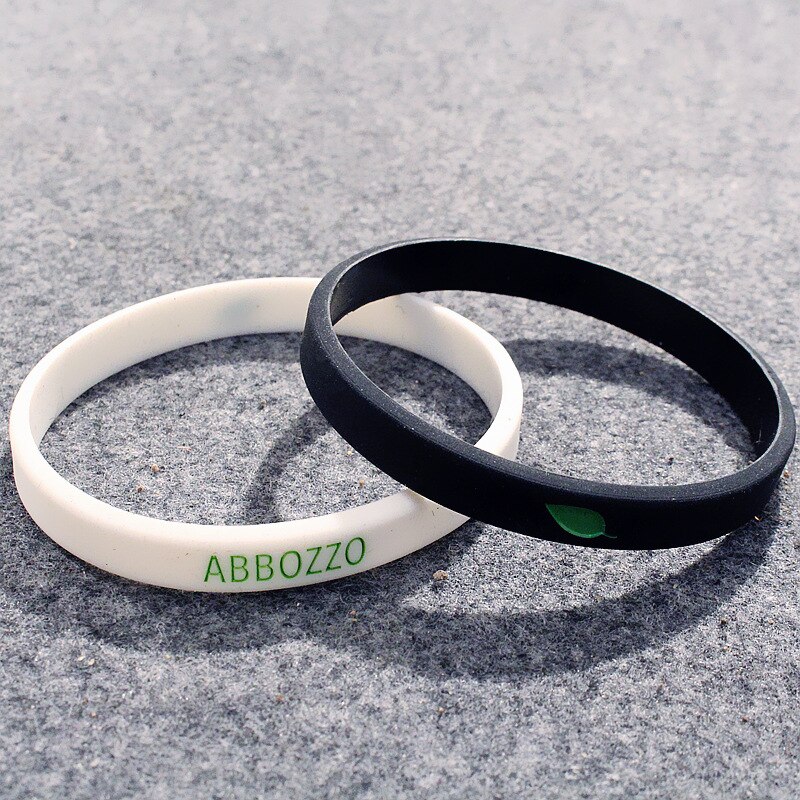 Bracelet en Silicone feuille verte | 2 pièces, Bracelet élastique, pour Sports de plein air, santé Couple amoureux, femmes hommes,