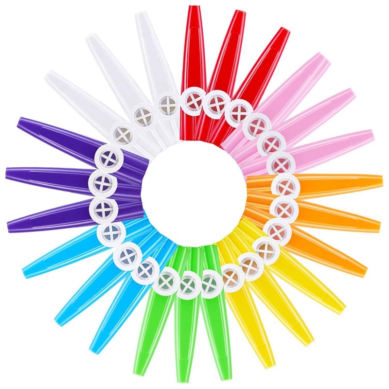 24 pièces en plastique Kazoos 8 coloré Kazoo Instr – Grandado