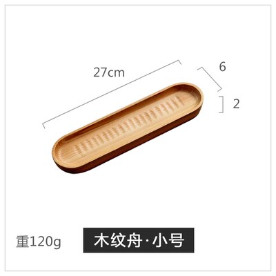 Long plateau à sushi rectangulaire en bois | Plateau long en bois naturel de style japonais, assiette à sushi rectangulaire, pain du petit déjeuner plat à sushi: 01