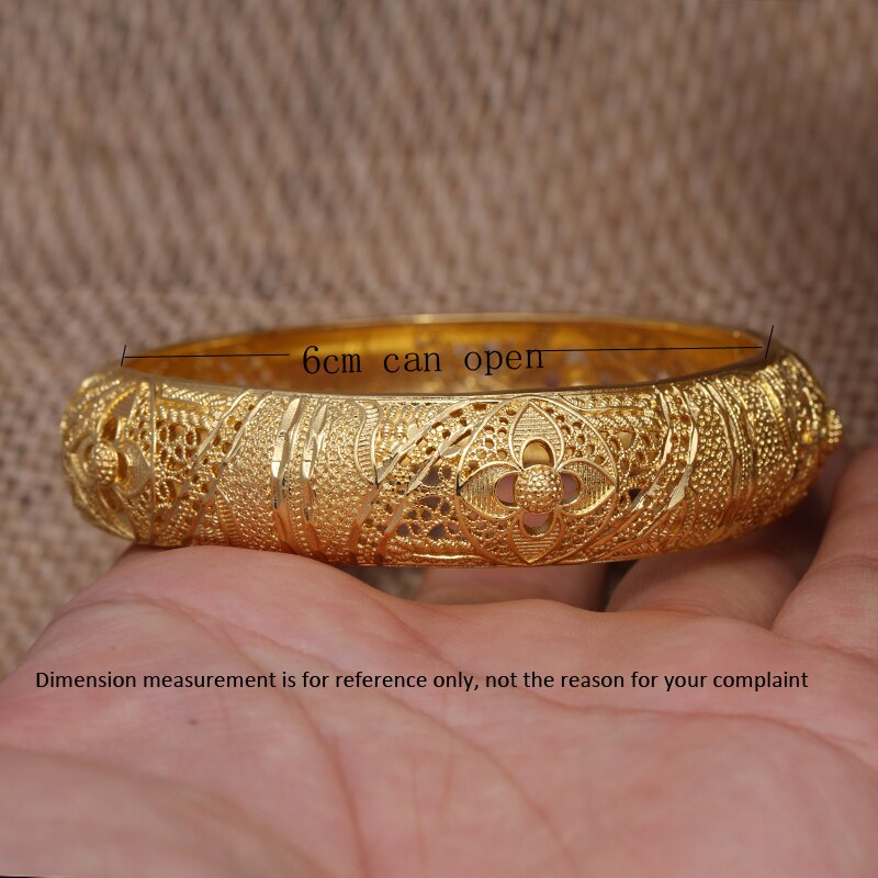 24k Selling Gold Bangle for Women Gold Dubai Bride Wedding Ethiopian Bracelet Africa Bangle Arabic Jewelry Gold Charm Bracelet