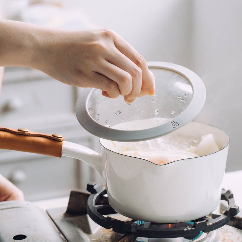 Tapa de vidrio templado multifuncional, olla a prueba de explosiones, visualización a prueba de gotas, borde de silicona, utensilios de cocina, piezas de utensilios de cocina