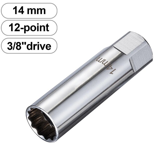 3/8inch Drive 12-Point 14/16mm Spark Plug Socket Wrench Spring Clips For Removal 12-point Spark Plugs Tool Socket Wrenches: 14mm
