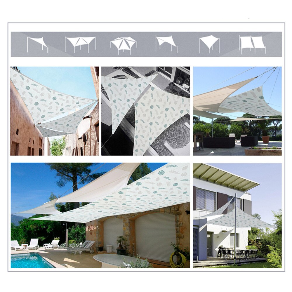 Shade Sail Rainproof Canopy With Hardware Kit Courtyard Outdoor Garden Protection Oxford Cloth Shading Rate Of 90% 98% UV Awning