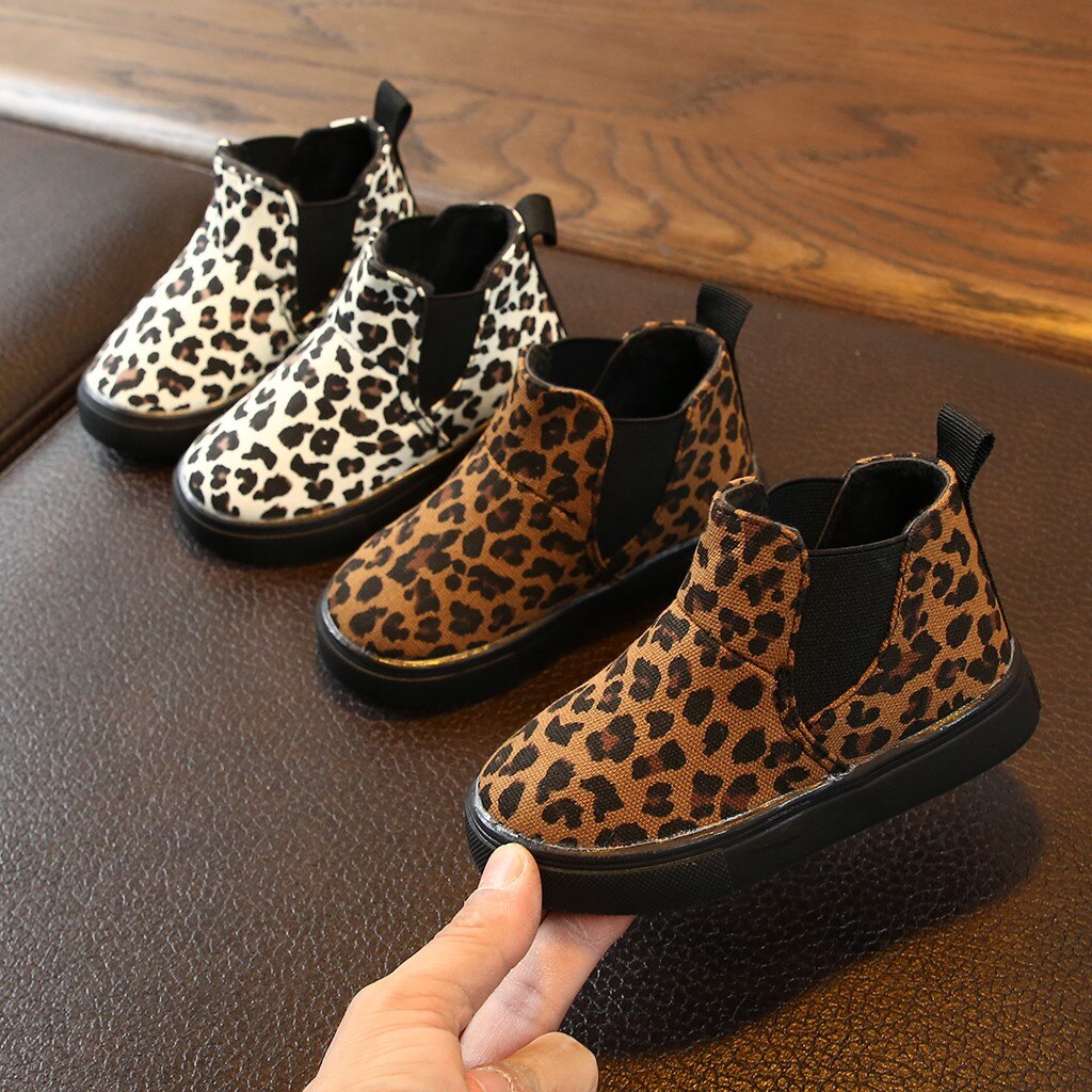 Stivali ragazza del bambino di Inverno Dei Capretti Dei Bambini Del Bambino Dei Ragazzi Delle Ragazze Del Leopardo di Inverno Brevi Caricamenti del sistema Caldi casual Scarpe botas mujer invierno 2019