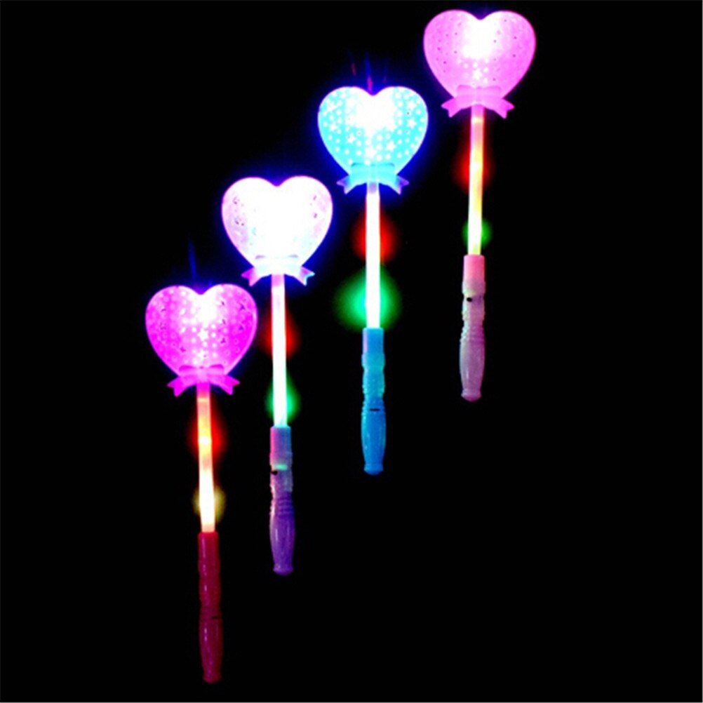 Novelty Heart-shaped led light toys Magic Wand led lighting toys flashing glowing Light Up Wands Luminous Toys