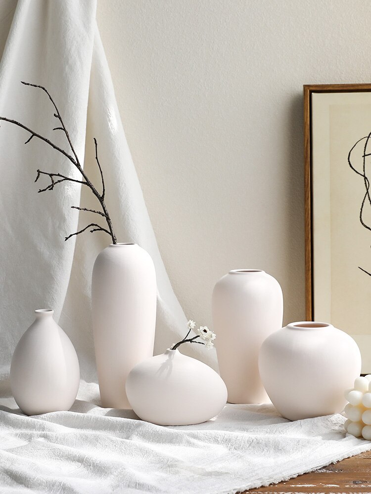Nordisk dekorasjon hjem vanlig keramikk vase hvit vase minimalistisk dekorasjon mini keramikk vase stue dekorasjon tilbehør
