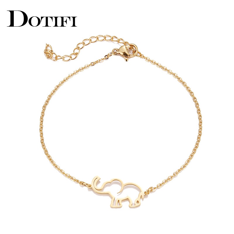 Dotifi Roestvrij Stalen Armband Voor Vrouwen Goud En Zilver Kleur Origami Olifant Pulseira Feminina Minnaar Engagement Sieraden