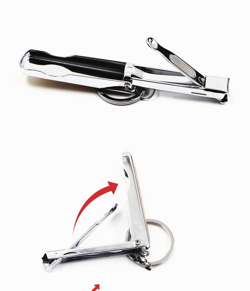 1PC Folding Nail Cutter Clippers Stainless Steel Nail File Keychain Manicure Pedicure Portable Finger Toe Scissors Beauty Tool