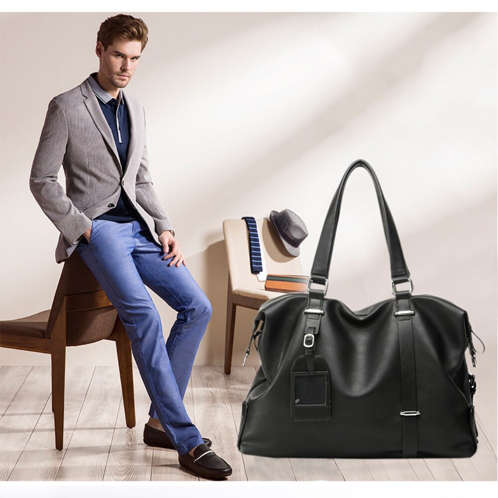 Mannen Business Reizen Handtassen Mannelijke Pu Lederen Schoudertassen Grote Capaciteit Bagage Bag Travel Duffle XA743ZC