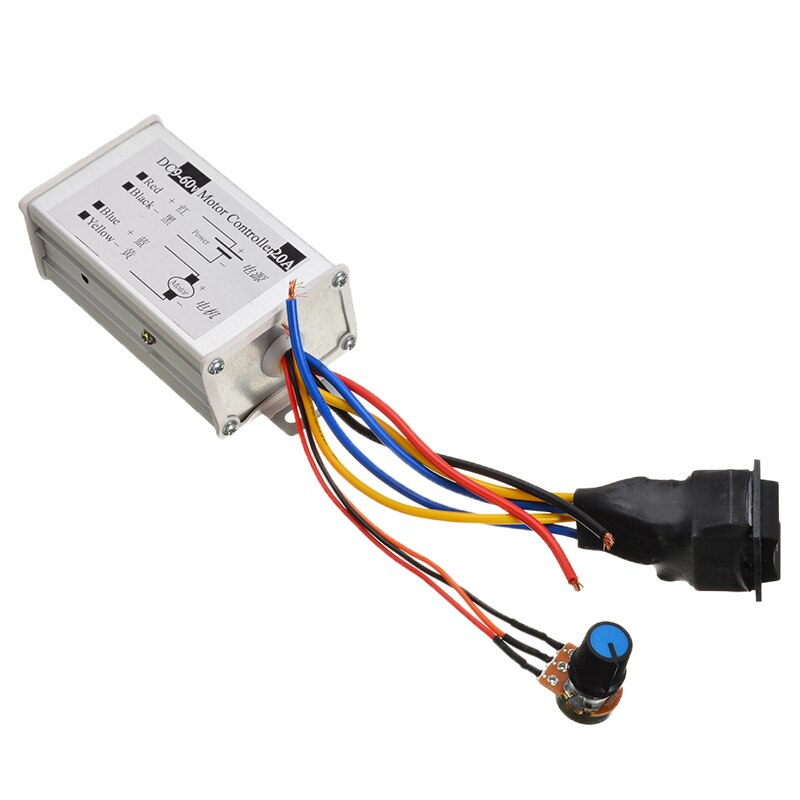 20A DC 9-60V 12V 24V 36V 20A PWM Motor Speed Regulator Motor CW CCW Reversible Switch Adjust The Current