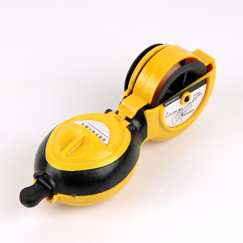 Carpenter Manual Ink Marker Chalk Line, 15 Meters Line, Hand Crank Wind Chalk Line Box, for Woodworking Construction