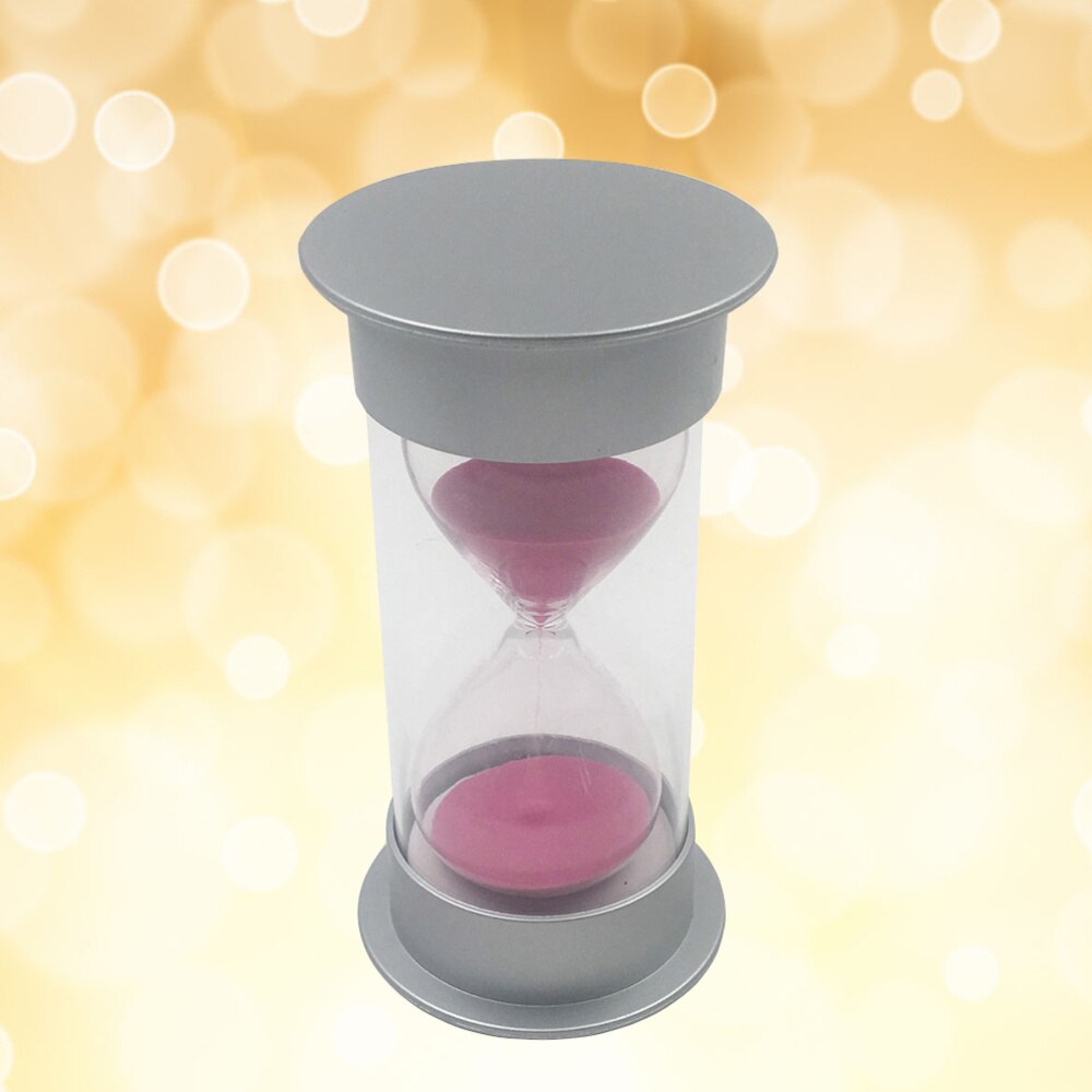 Simple Cylinder Sand Hourglass 5 Minutes Sand Timer Sandglass Hourglass (Silver and Blue)