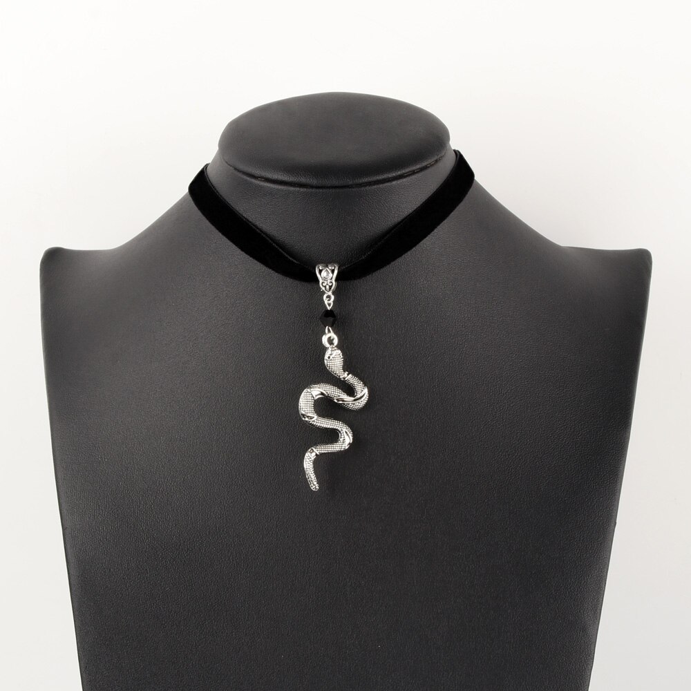 Snake Cobra Chokers Witchy Gothic Grunge Kraag Fluwelen Ketting Dark Sieraden Voor